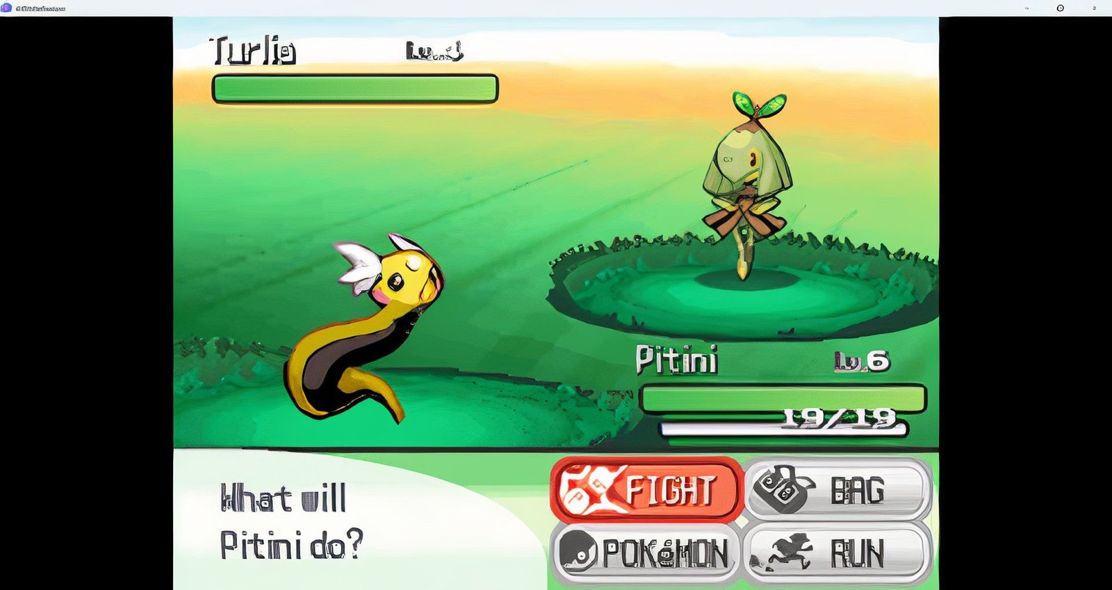 Une capture d'écran du ROM Hack Pokémon Infinite Fusion.