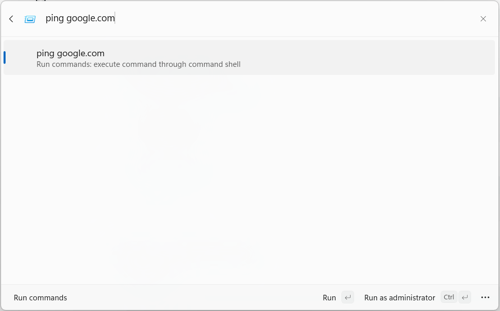 Exécuter une commande d'invite de commande dans la palette de commandes sur Windows.