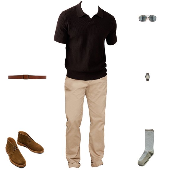 BR BRF 1S5O 62225 - Café chinos chinos chukkas polo