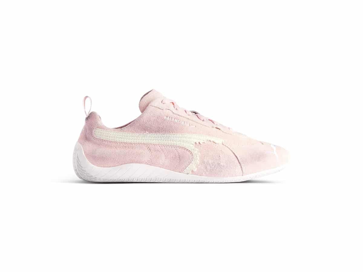Balenciaga SpeedCat Suede en blanc rose