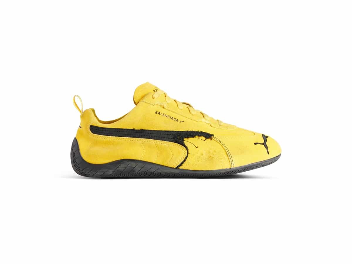 Balenciaga en daim de SpeedCat en noir jaune