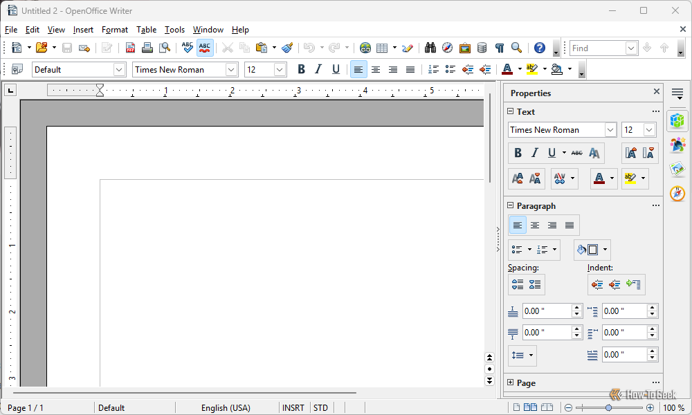 L'interface utilisateur d'OpenOffice Writer. 