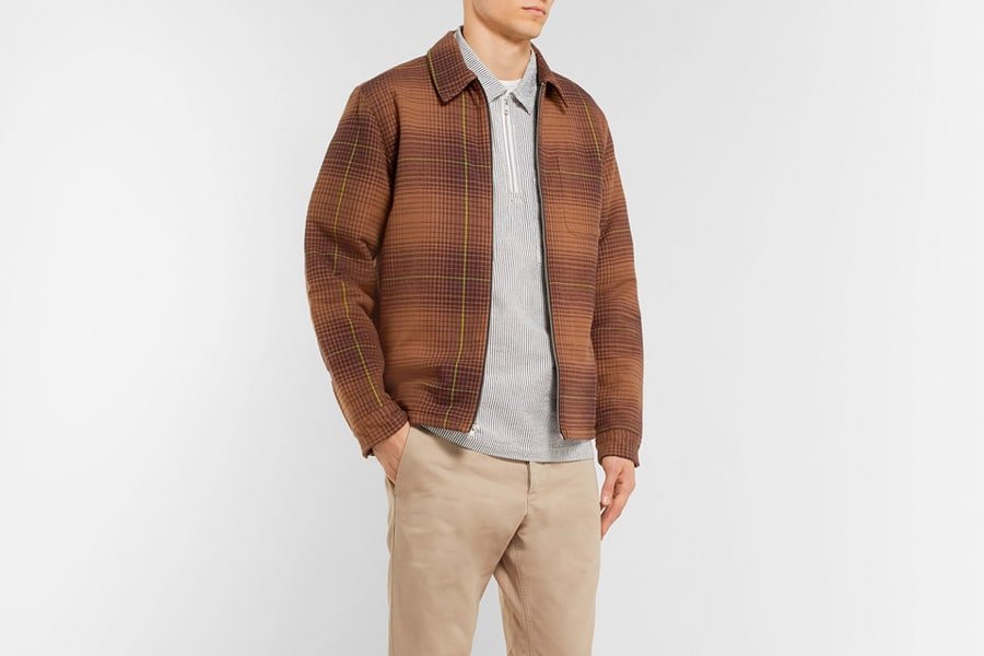 Modèle en veste de chemise Stussy à vérification jaune à carreaux