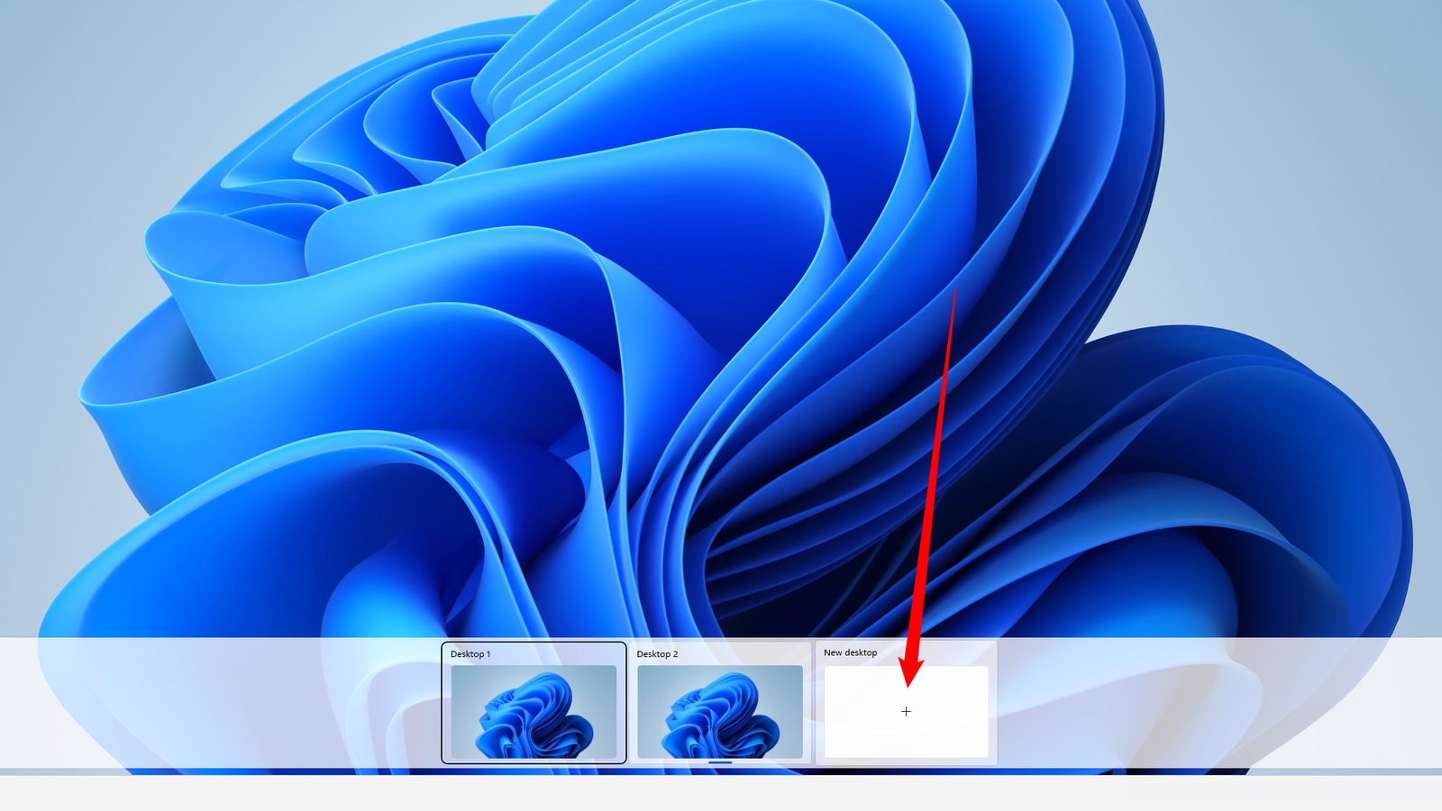 Appuyez sur Windows + Tab, puis cliquez "Nouveau bureau." 