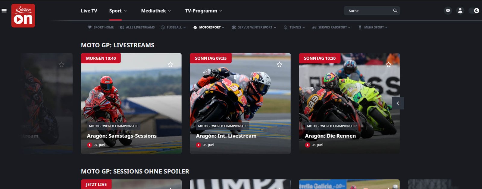 Servustv Aragon Motogp Stream en direct