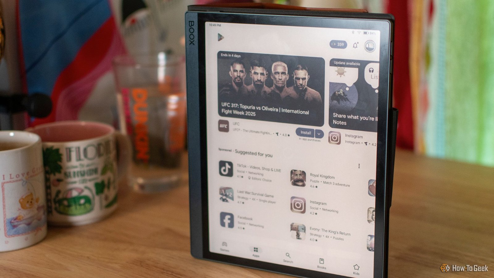 Google Play Store sur une tablette à encre BOOX E.