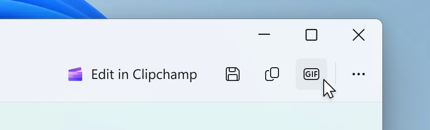L'exportation en tant qu'option GIF dans l'outil de snipping expérimental
