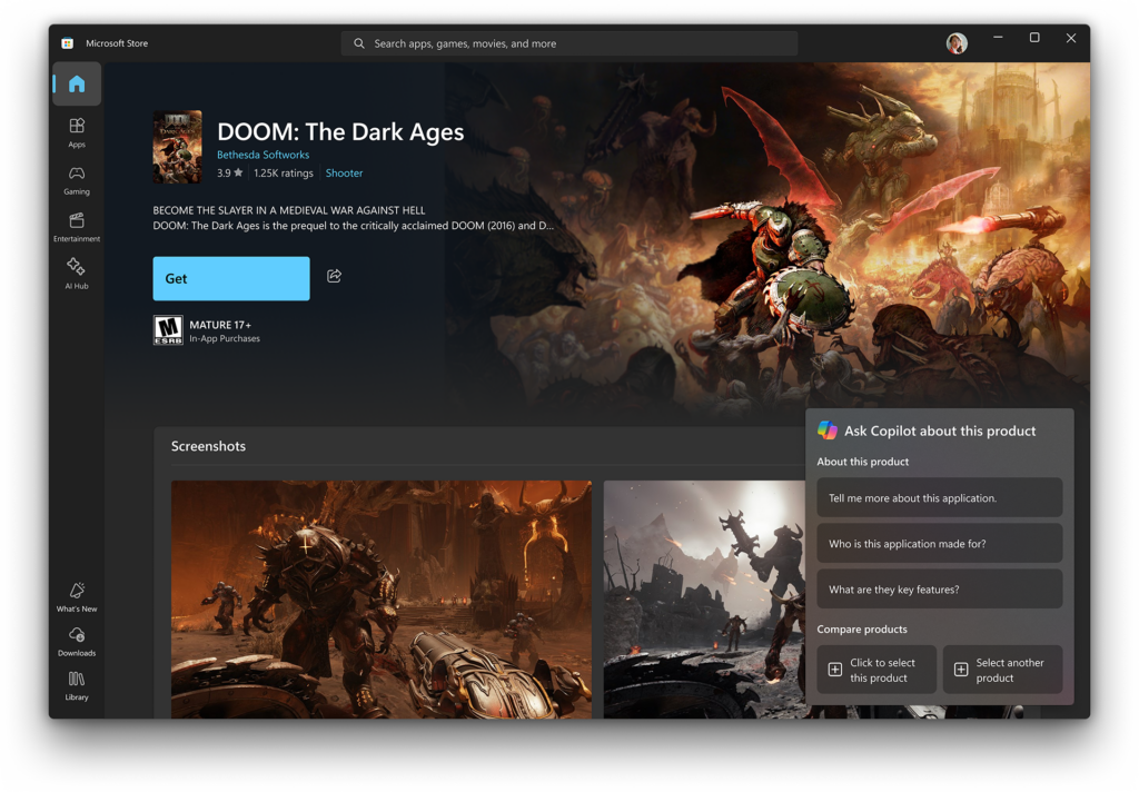 Copilot dans Microsoft Store