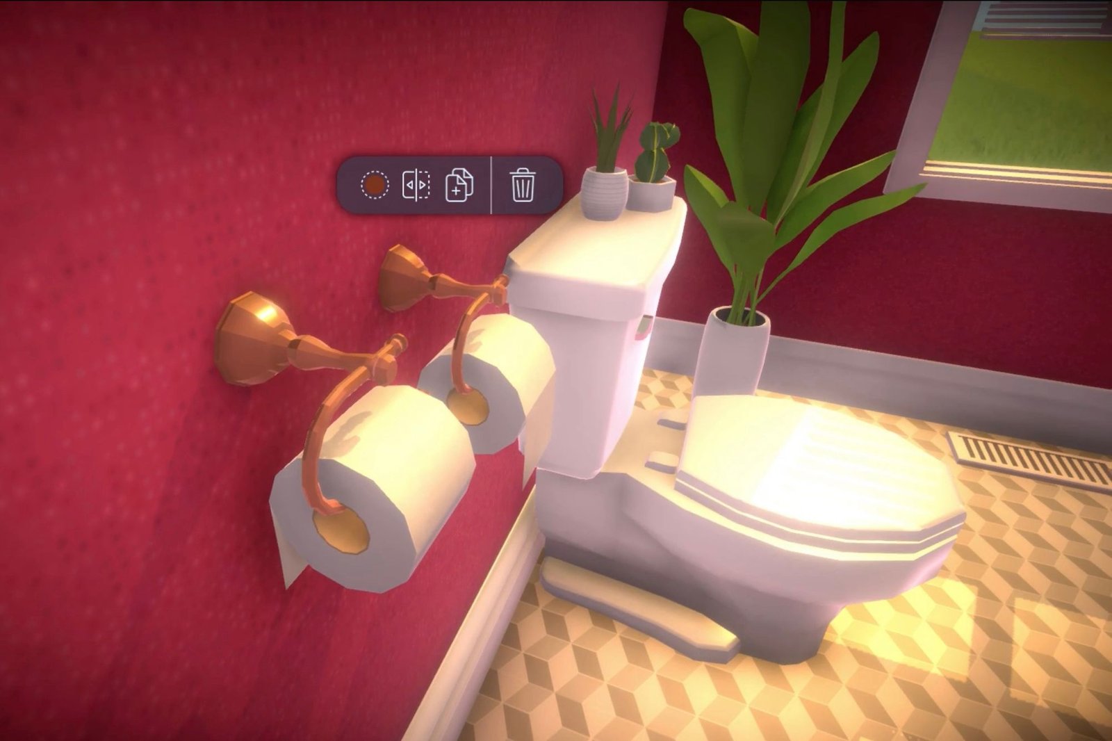 Papier toilette positionné différemment dans les paralliers.
