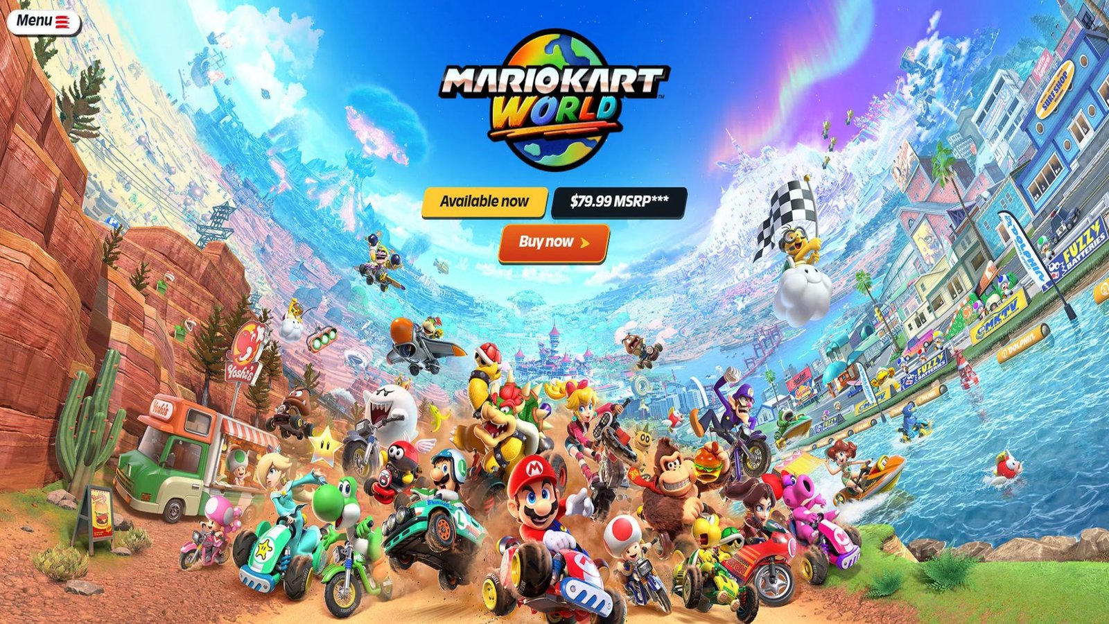 Une capture d'écran montrant Mario Kart World et son prix.