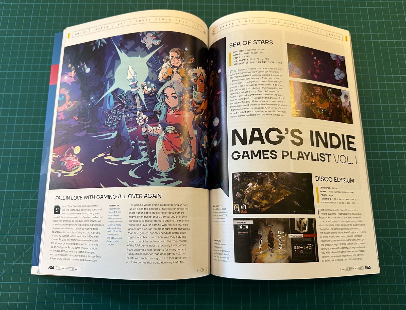 L'intérieur d'un magazine NAG.