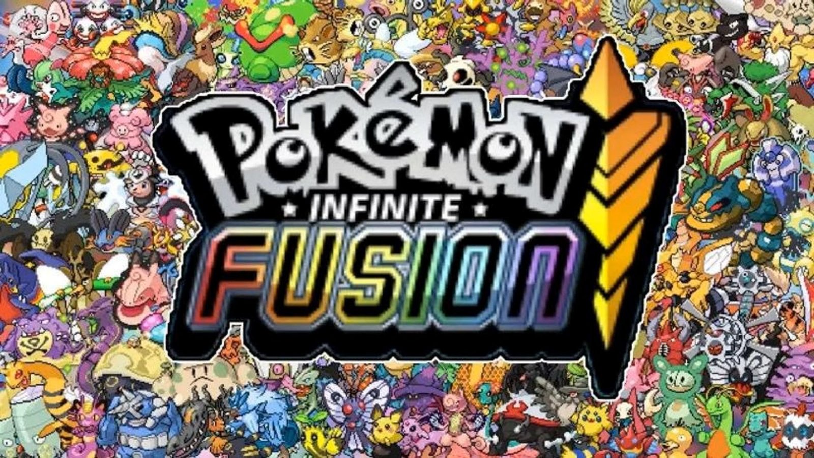 Une bannière mettant en vedette des dizaines de Pokémon fusionnés de la fusion ROM Hack Infinite.