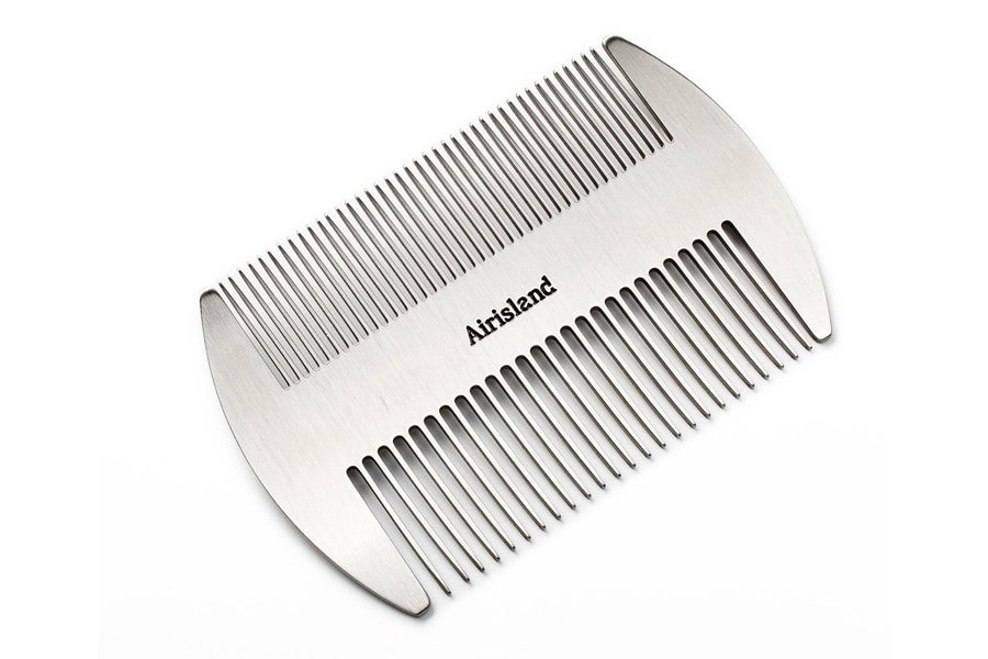 Airisland Dual Action en acier inoxydable EDC Credit Taille Portefeuille peigne de peigne