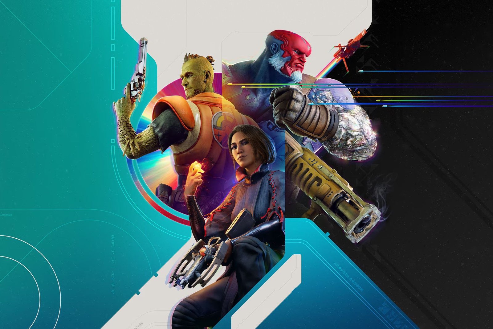 Une image promotionnelle de Concord, avec trois personnages jouables.