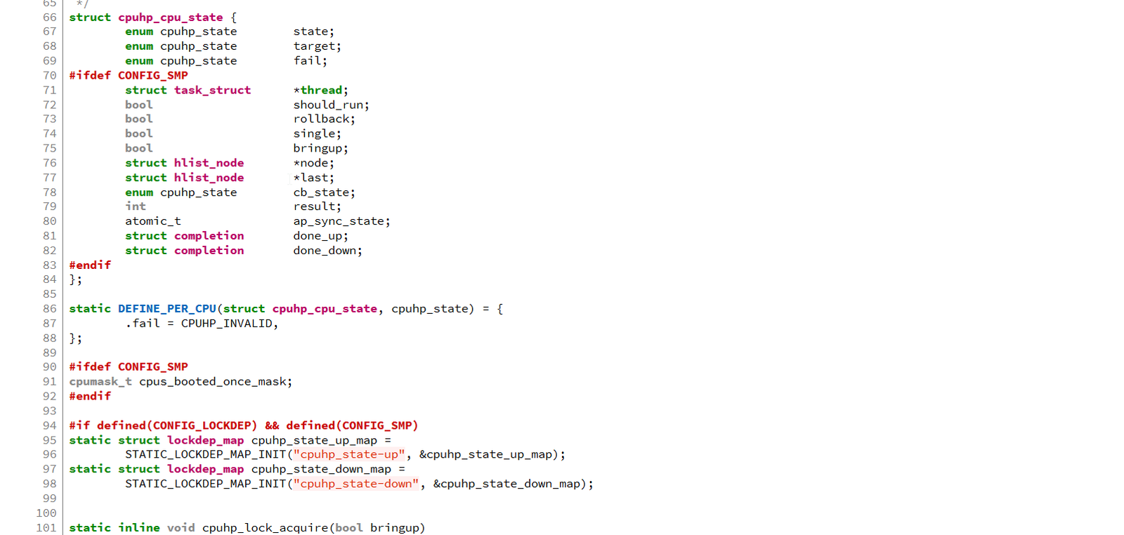 Code source du noyau Linux.
