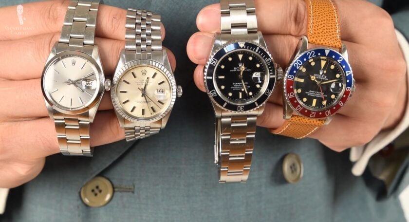 Montres Rolex Une collection de montres Rolex avec différents types de bracelets