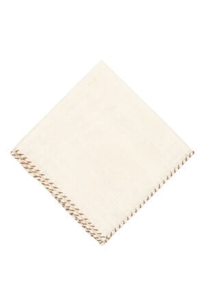 Marron foncé et beige x-couche crème de poche en linge