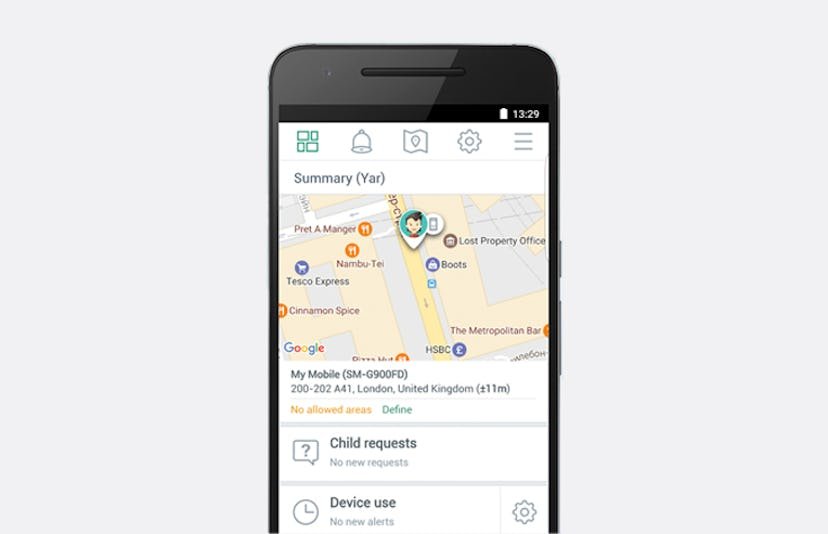 Une capture d'écran de l'application de famille Kaspersky Safe Kids