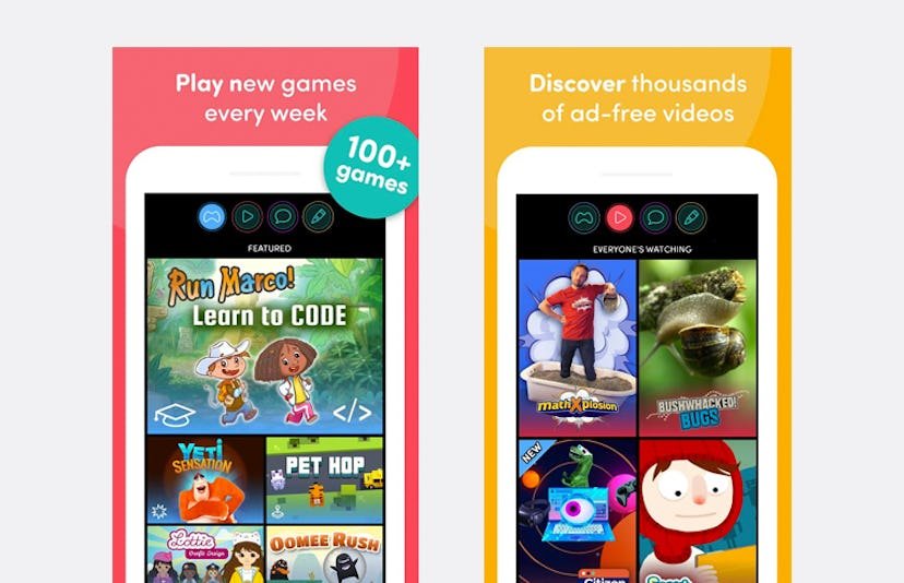 Deux captures d'écran de l'application Azoomee