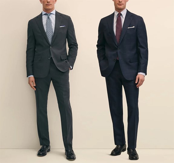 Le costume Brooks Brothers Explorer sépare la poignée 82025 avec Blue Overcheck