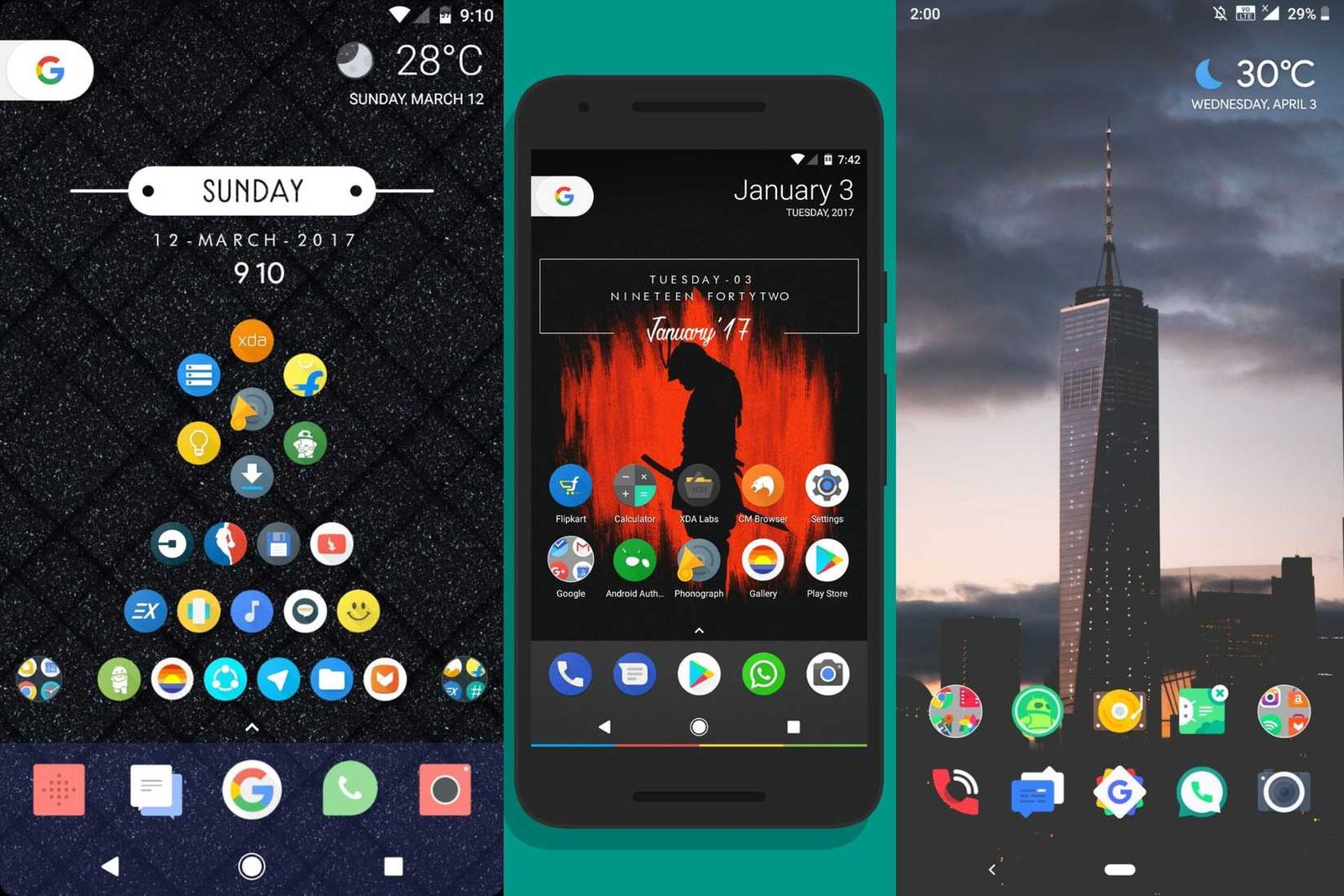 Disposés d'écran d'accueil de Nova Launcher