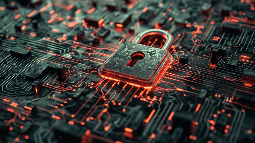 Une serrure dans une structure de type de circuit représentant le cryptage