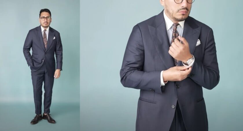 La tenue d'Ivan dans des tons bleus