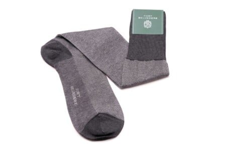 Chaussettes Oxford solides à deux tons gris charbon