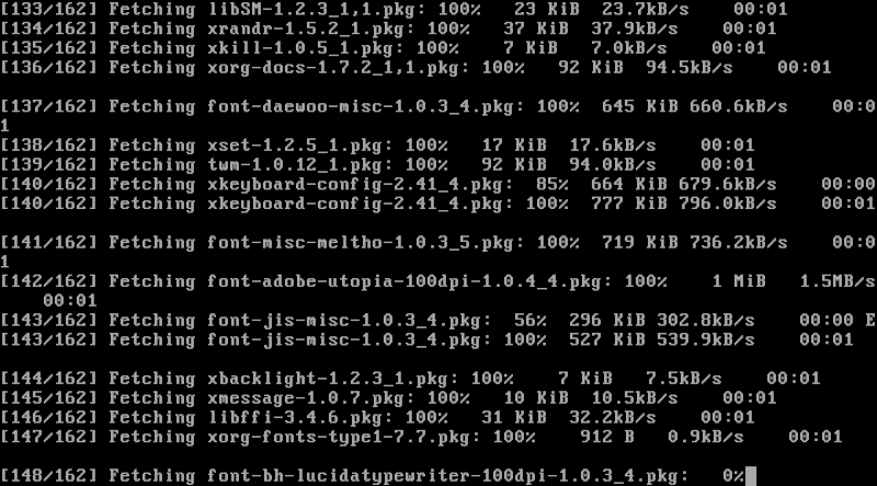 Installation du package x.org avec PKG dans Dragonfly BSD,.