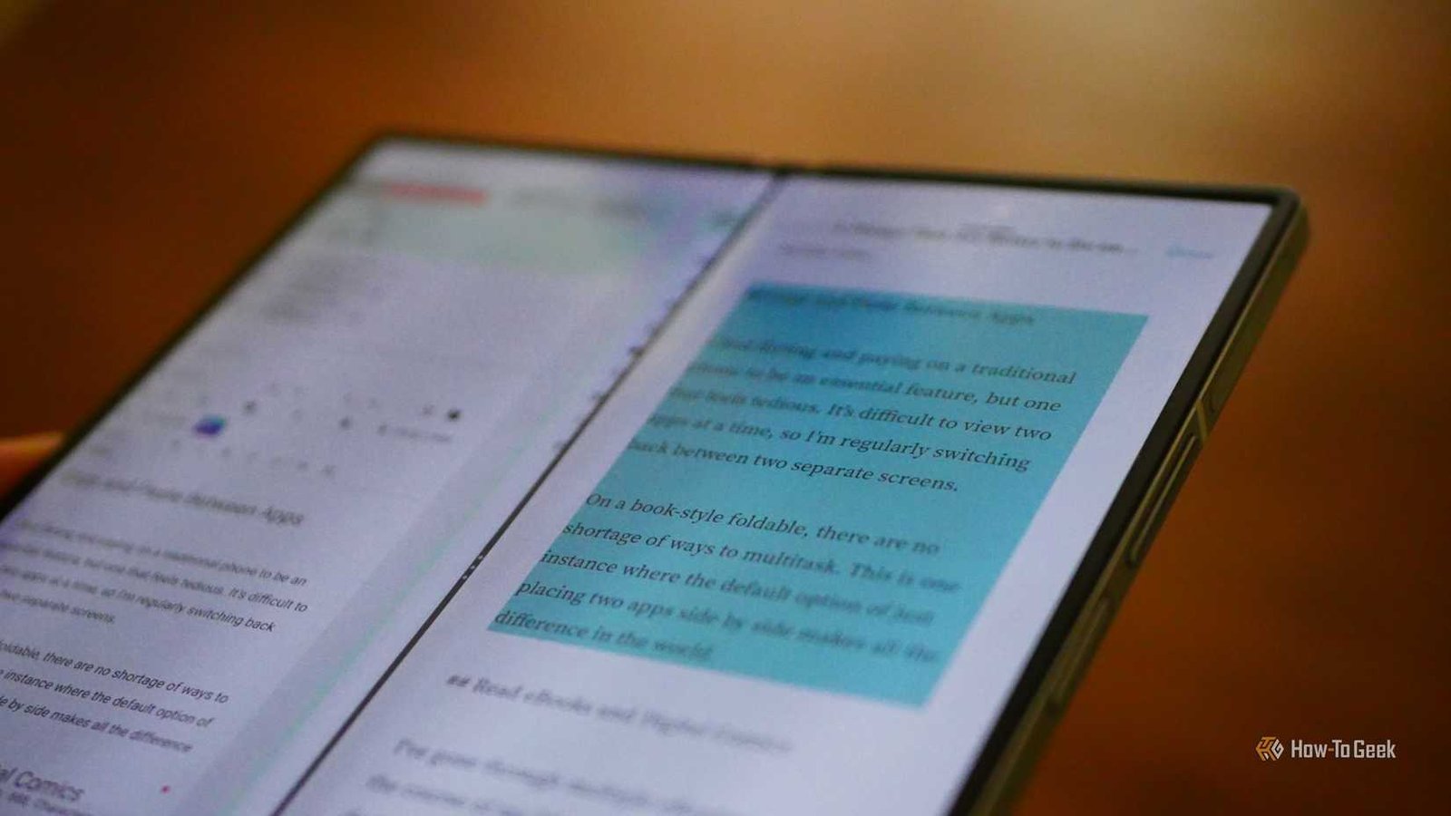 Deux applications côte à côte sur un pli Samsung Galaxy Z 6.