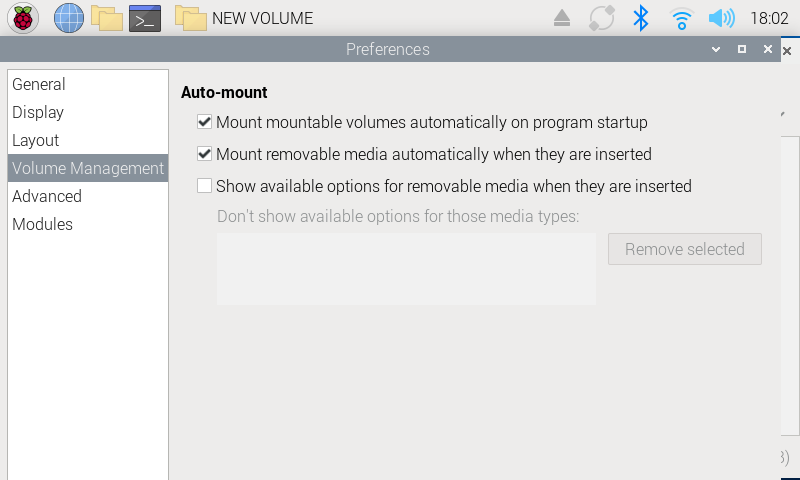 Désactivation de l'invite de montage automatique dans Raspberry Pi OS.