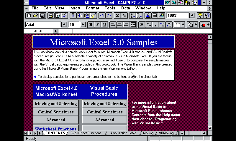 Microsoft Excel fonctionnant sur Windows 3.11 sur un Raspberry Pi.