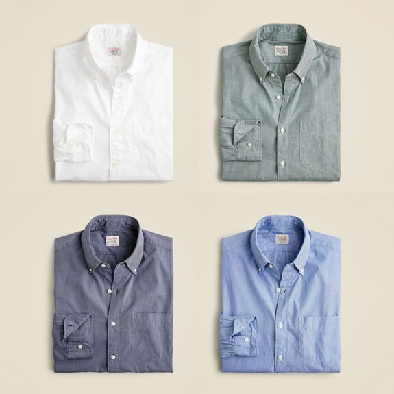 Shirts secrètes de popline de coton de lavage en mince, classique, grand ou non marqué