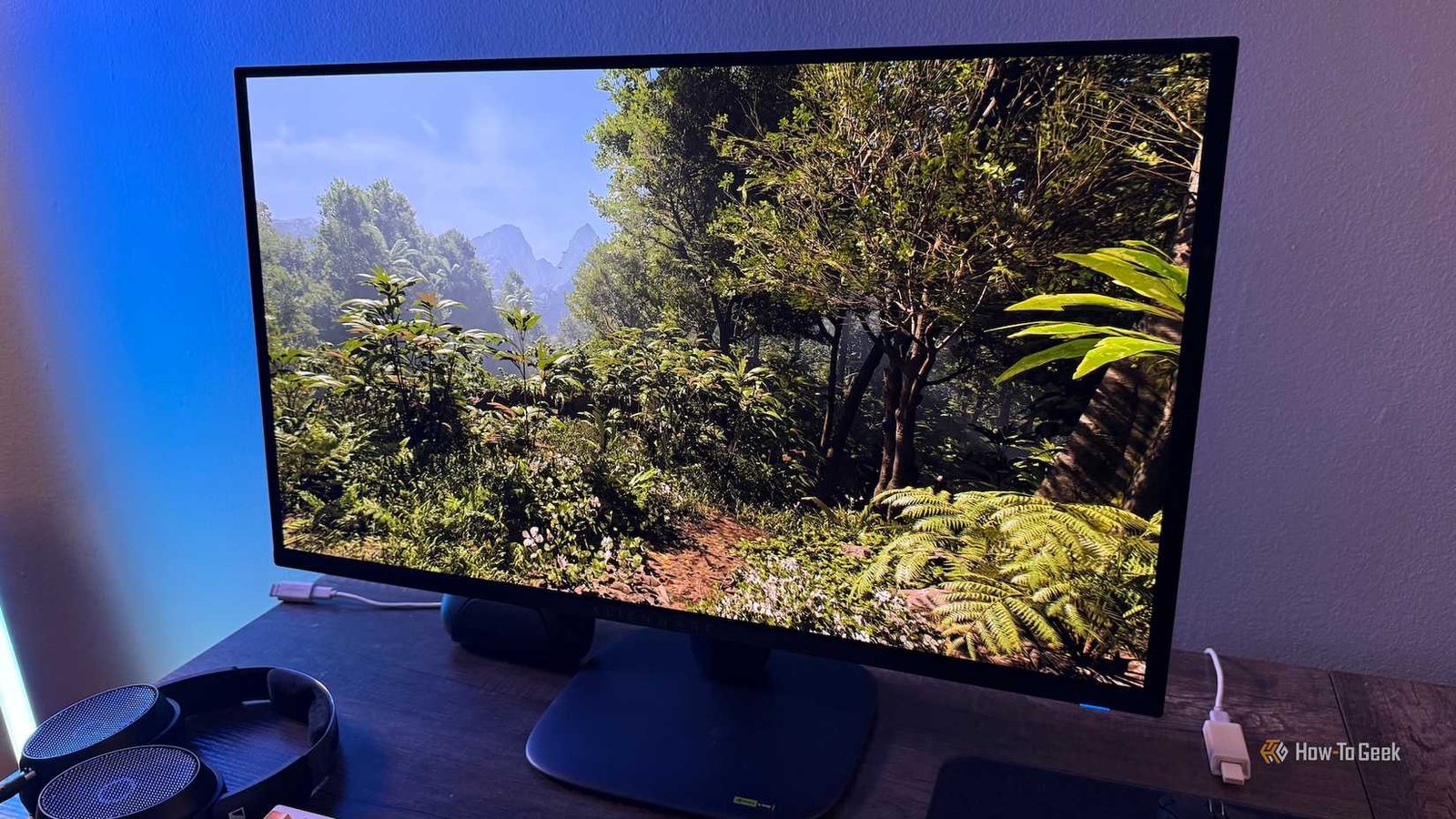 Une jungle dans l'Indiana Jones sur un alienware 27 4k QD-Oled (AW2725Q).
