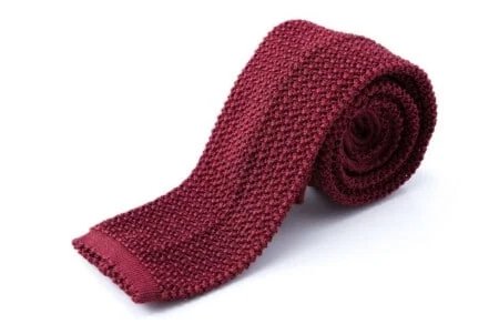 Cravate en tricot en soie rouge bordeaux solide - Fort Belvedere