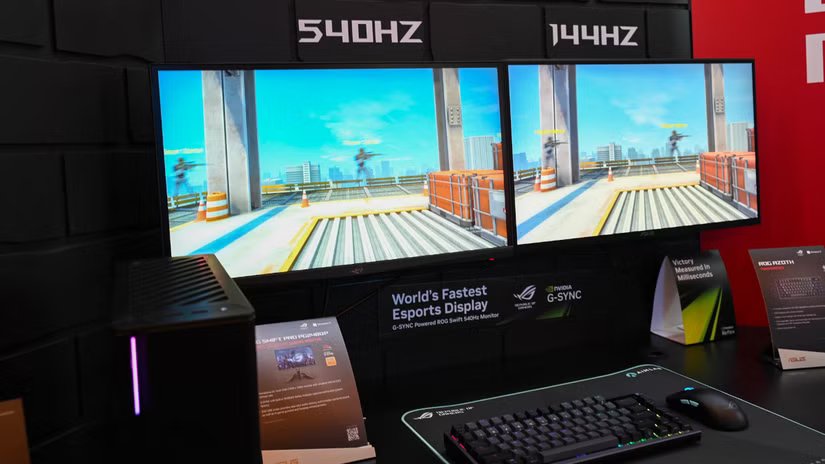 Moniteur ASUS ROG Swift OLED PG27AQDM 540 Hz au CES 2023.