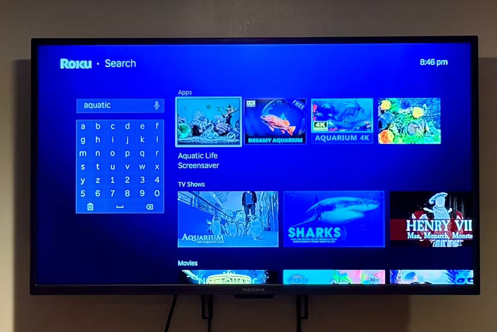 La recherche de « Aquatique" pour l'économiseur d'écran de la vie aquatique. 