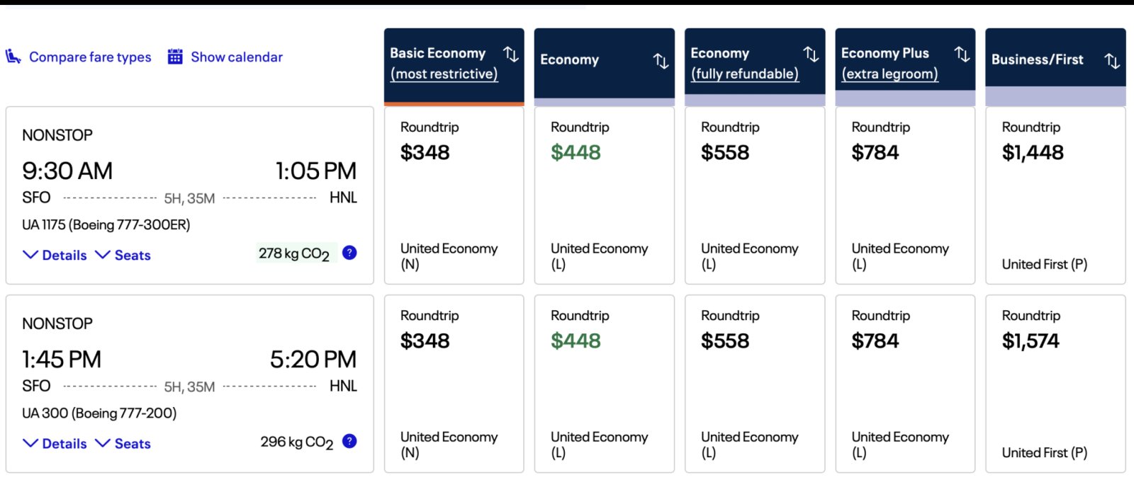 Prix des billets de classe économique à première classe pour Honolulu depuis San Francisco en novembre - Comment souffrir pour créer plus de richesse