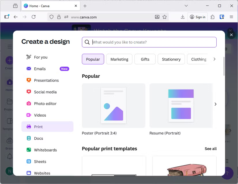 Quelques modèles en canva.