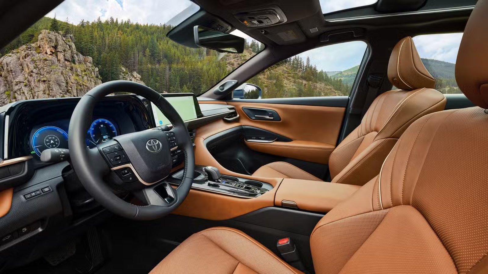 Tourné à l’intérieur de l’habitacle d’une Toyota Crown Signia 2025.