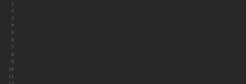 Un fichier de code source apparemment vide, avec des lignes numérotées de 1 à 11.