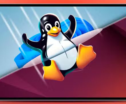 Mascotte de Tux sautant de Windows à Linux.