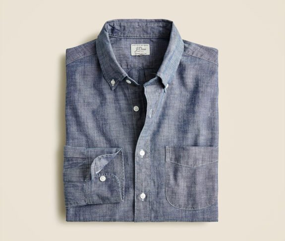 Chemise en chambray de coton biologique au lavage d'un an