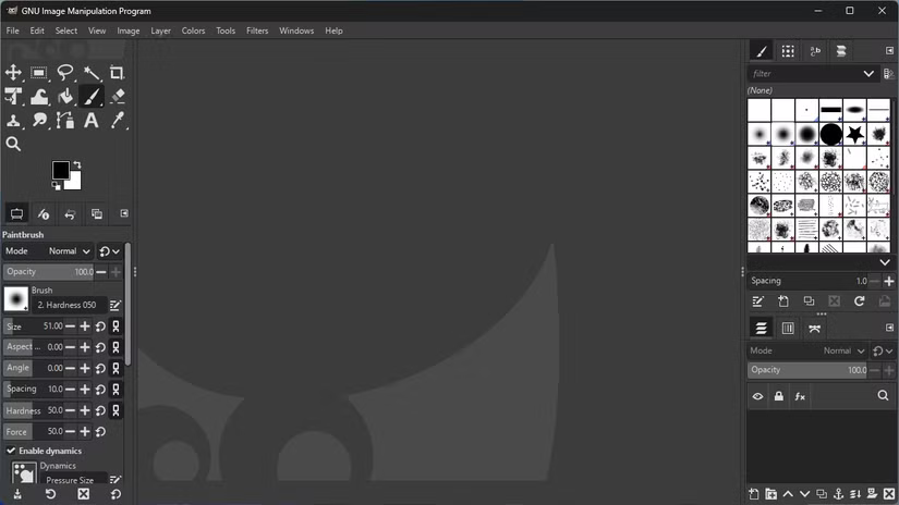 L'interface GIMP sur Windows 11. 