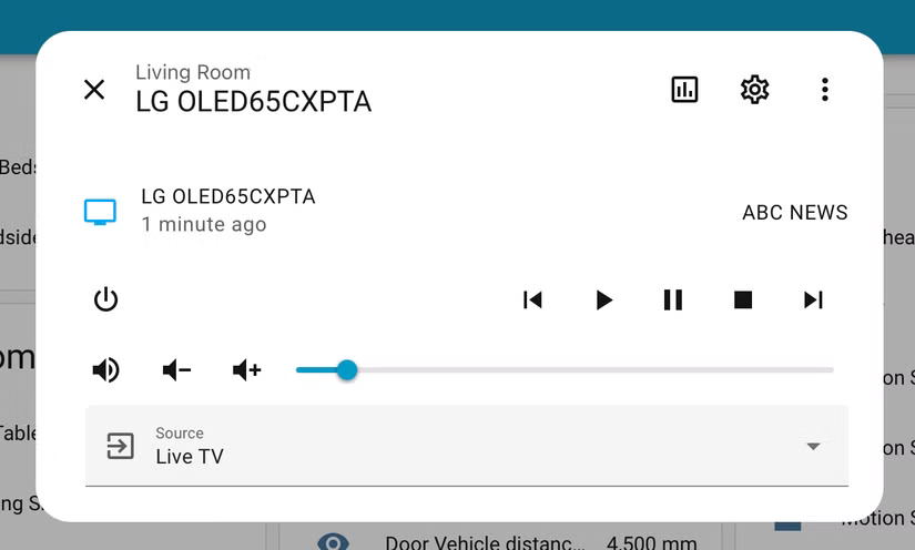 LG webOS TV intégré à Home Assistant.