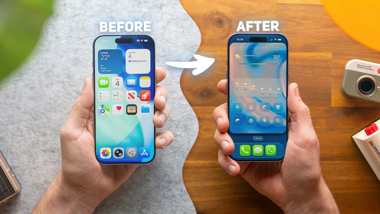 Fond d'écran en verre liquide personnalisé améliorant l'esthétique de l'écran d'accueil iOS 26