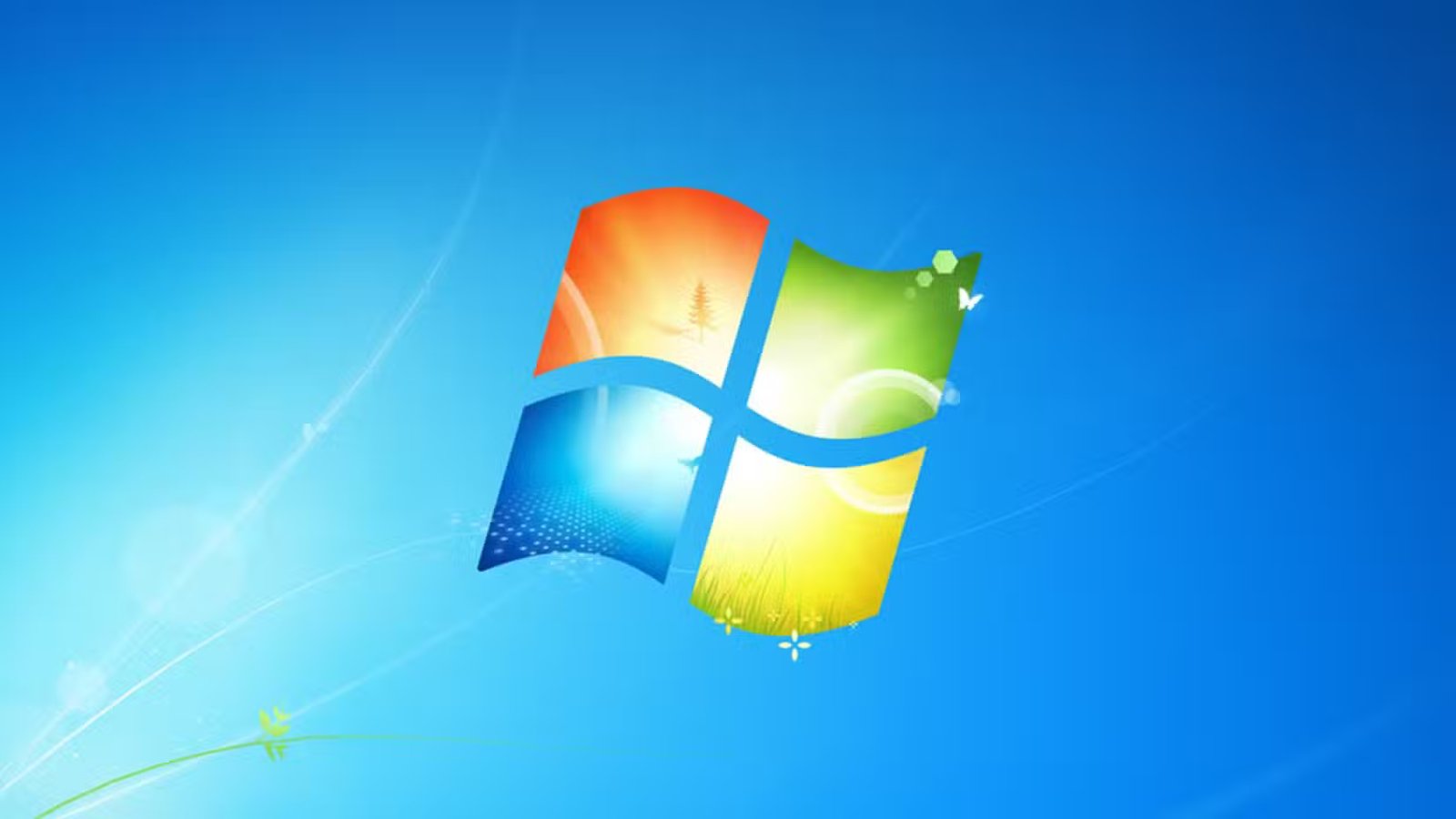 Le fond d'écran par défaut de Windows 7. 