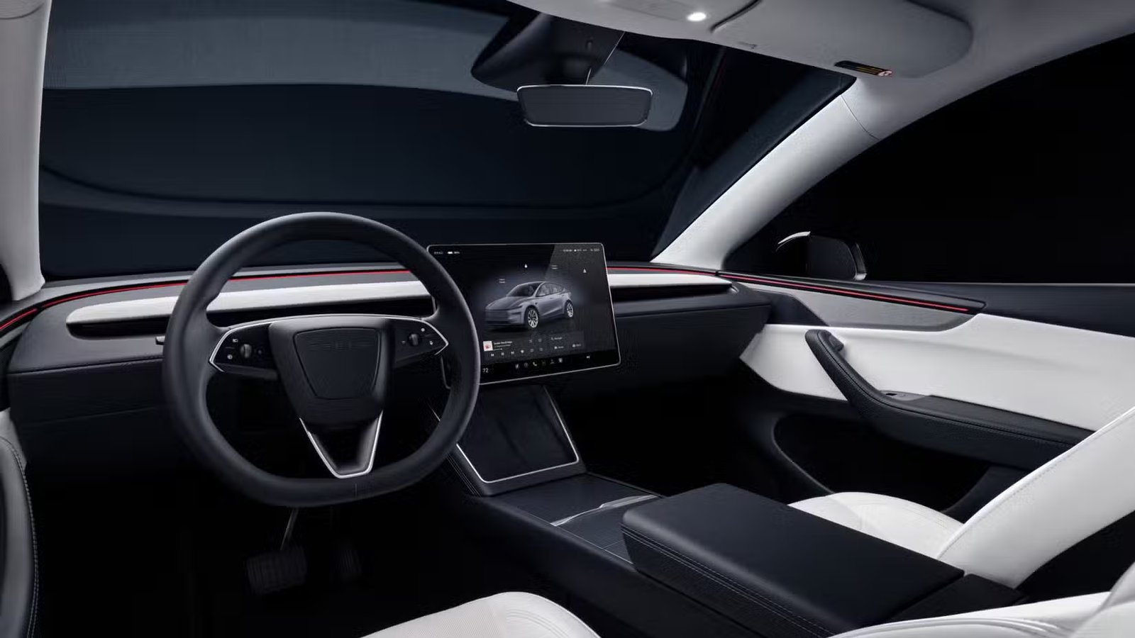 Intérieur de la nouvelle Tesla Model Y.