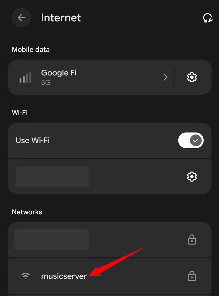 Le point d'accès Wi-Fi du serveur de musique.