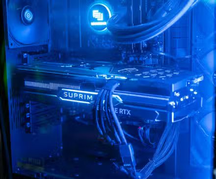 Un GPU dans un PC de jeu. 